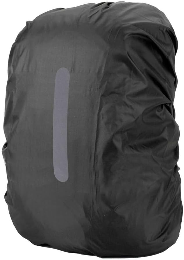 2PCS Water Proof Backpack Rain Cover – High Visibility Reflective, Lightweight Rucksack Protector for Hiking/Cycling/Camping Medium Black