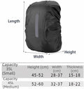 2PCS Water Proof Backpack Rain Cover – High Visibility Reflective, Lightweight Rucksack Protector for Hiking/Cycling/Camping Medium Black