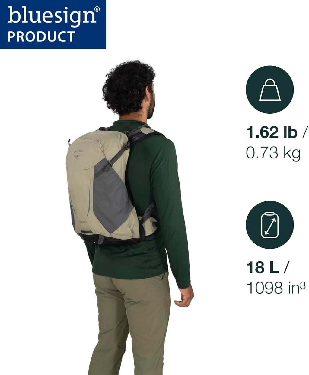 Osprey Hikelite 18L Durable Hiking Backpack - Travel Daypack with Rain Cover for Men and Women, Olive Tan Olive Tan 18l