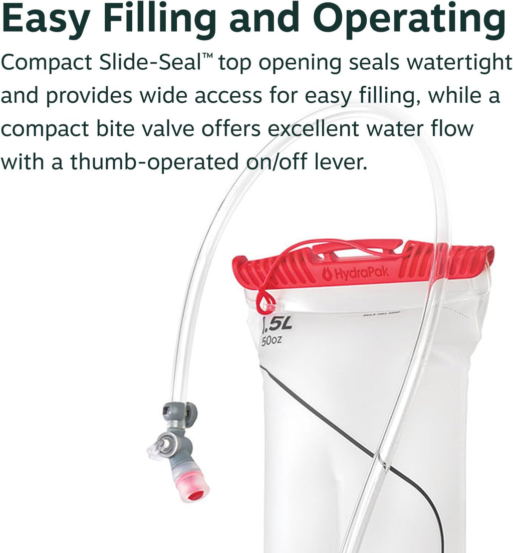 Osprey Hydraulics LS 1.5L Water Reservoir for Backpacks - Lightweight Hydration Bladder for Biking and Running Backpack Reservoir