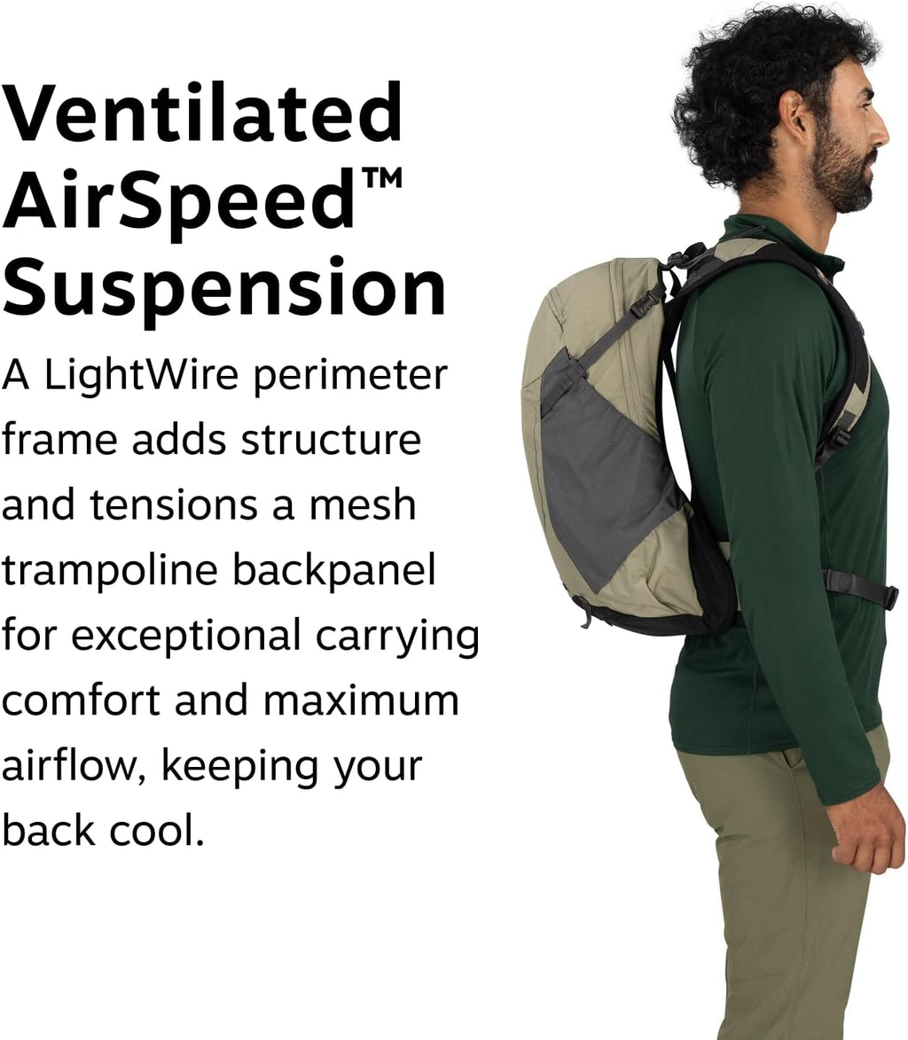 Osprey Hikelite 18L Durable Hiking Backpack - Travel Daypack with Rain Cover for Men and Women, Olive Tan Olive Tan 18l