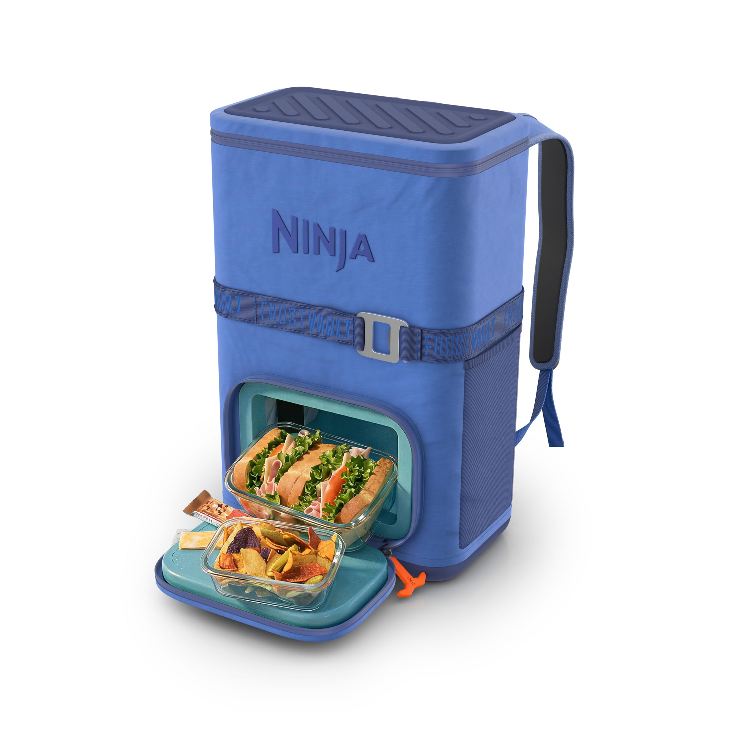 Ninja Backpack Cooler | FrostVault Go 24 Can Soft Cooler | Leakproof Zipper with Built in Can Opener, 2 Ice Packs & Dry Storage Drawer | for Hiking, Camping & More | Halocline Green | FF124TL