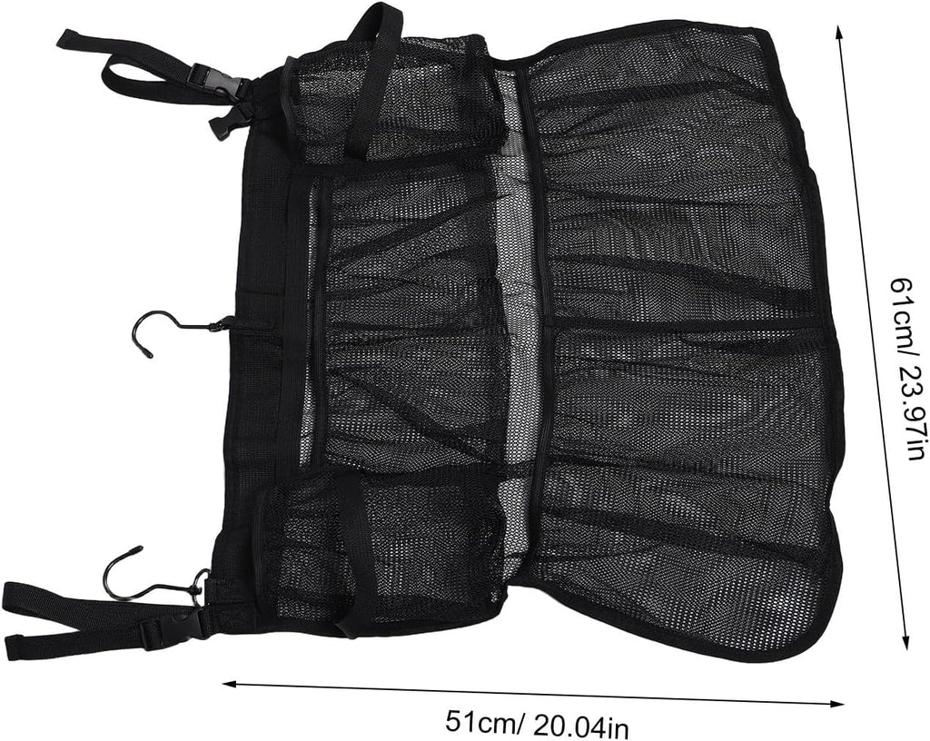 FUOYLOO Trampoline Shoes Bag: Mesh Pocket for Glasses/Water Bottle - Hanging Trampoline Poolside Sundries Holder for Pool Use, Fast Drying & Breathable Fabric, 24x20 Inch