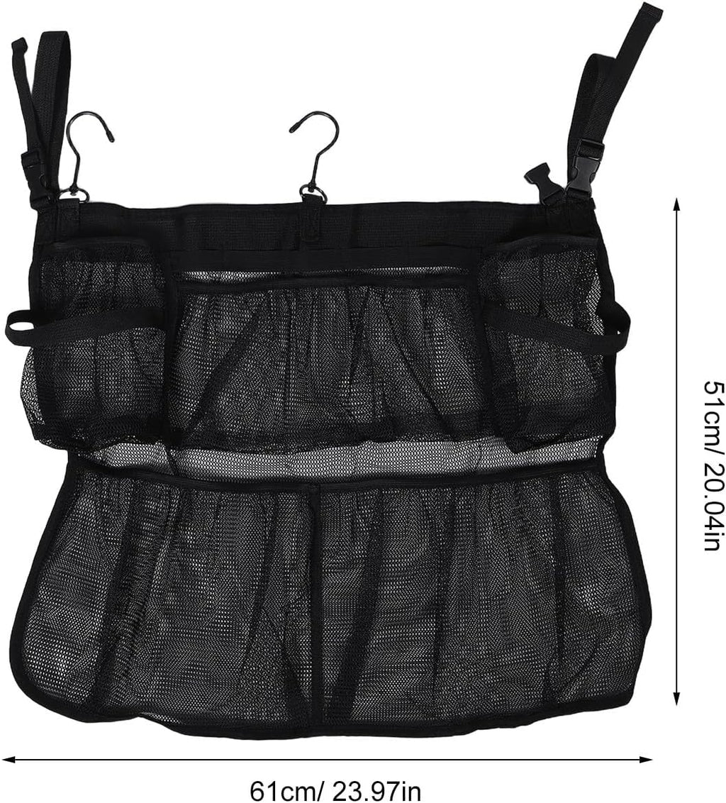 FUOYLOO Trampoline Shoes Bag: Mesh Pocket for Glasses/Water Bottle - Hanging Trampoline Poolside Sundries Holder for Pool Use, Fast Drying & Breathable Fabric, 24x20 Inch