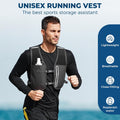 Running Hydration Vest, Adjustable Chest Straps Running Vest for Women Men with 500ml Soft Flask Black size1