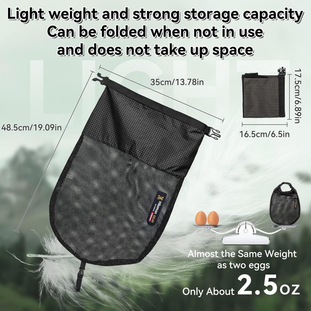 HIKEMAN Mesh Shoe Storage Bag for Hiking, Backpack External Storage Pouch, Attach to Backpack for Hiking, Camping, Backpacking & Outdoor Activities(Army Green, M) Army Green M