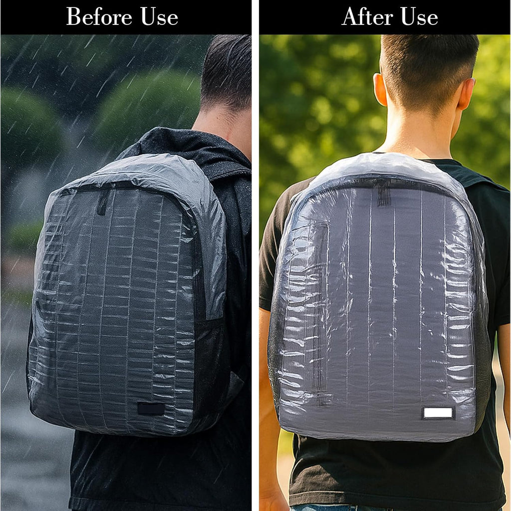 Molain 10 Pack Backpack Rain Cover, Disposable Waterproof Lightweight Backpack Cover Elastic Covers Protector Disposable Rain Covers for Backpacks Outdoor Hiking Cycling Camping Travel Emergency