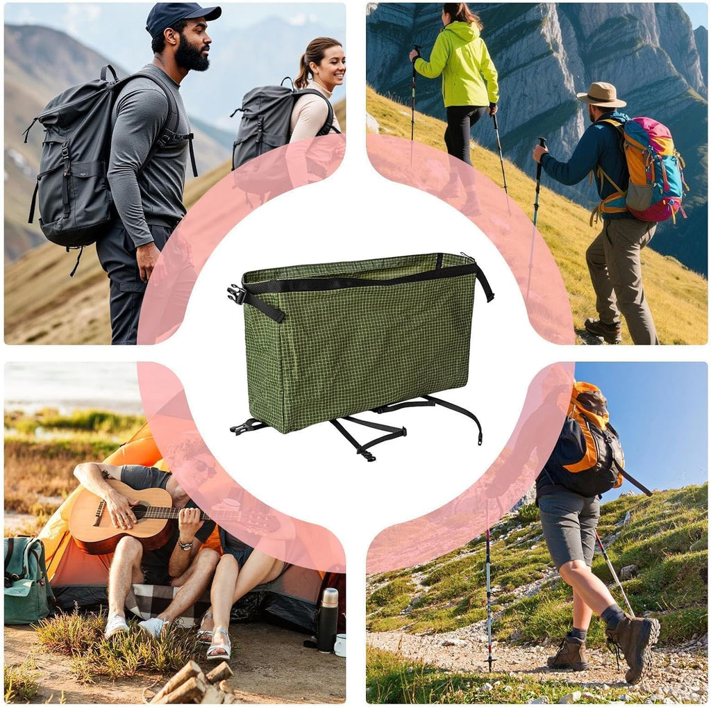Backpack Accessory Pouch - Large Capacity Accessory Pouch, Waterproof Extension Storage Pocket, Adjustable Strap Outdoor Bag For Backpack | Multi Purpose Gear For Climbing Fishing Gym Travel Trekking Army Green