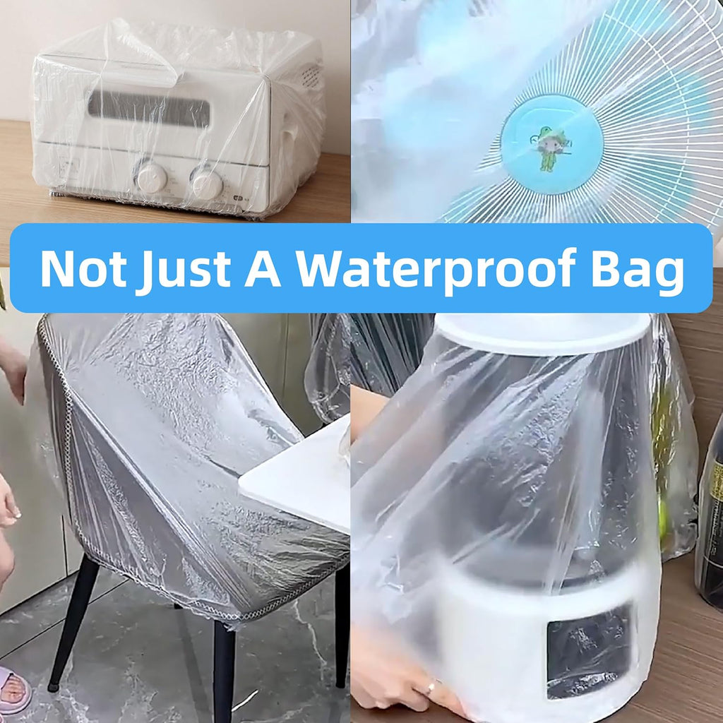 10-Pack Clear Backpack Rain Cover with Storage Box Waterproof Backpack Cover for Air Travel Hiking Camping Fits 15L-40L Bags Transparent Bag Cover Protector Outdoor Essentials