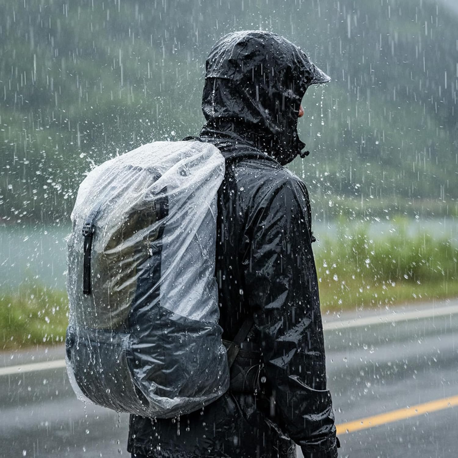 10 PCS Backpack Cover Rain Waterproof Disposable Backpack Rain Cover Waterproof Rain-Cover for Backpacks Outdoor Camping Air Travel Cycling Hiking (15l-40l)