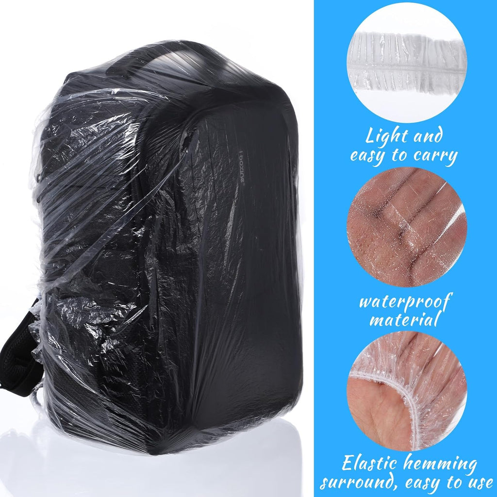 10 PCS Backpack Cover Rain Waterproof Disposable Backpack Rain Cover Waterproof Rain-Cover for Backpacks Outdoor Camping Air Travel Cycling Hiking (15l-40l)