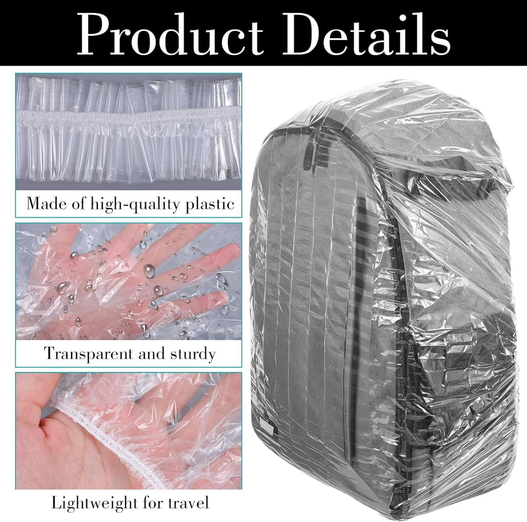 Amaxiu 10 Pcs Backpack Rain Cover, Disposable Waterproof Lightweight Backpack Cover Elastic Covers Protector Disposable Rain Covers for Backpacks Outdoor Camping Travel Hiking Cycling Emergency