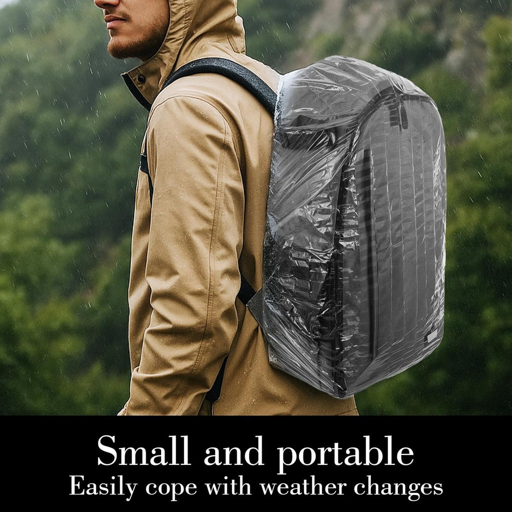 Amaxiu 10 Pcs Backpack Rain Cover, Disposable Waterproof Lightweight Backpack Cover Elastic Covers Protector Disposable Rain Covers for Backpacks Outdoor Camping Travel Hiking Cycling Emergency