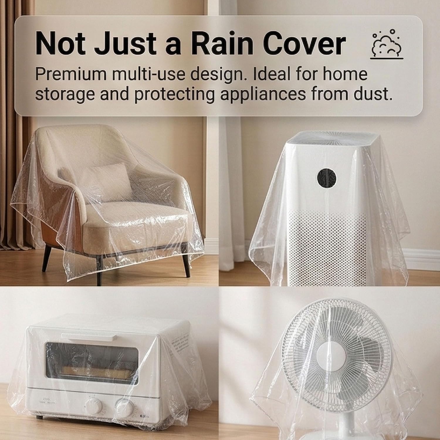 10 Pack Backpack Rain Cover Clear Waterproof Bag Cover for Backpack 15L-40L, Dustproof Backpack Cover for Air Travel, Hiking, Camping, Outdoor Essentials with Storage Box