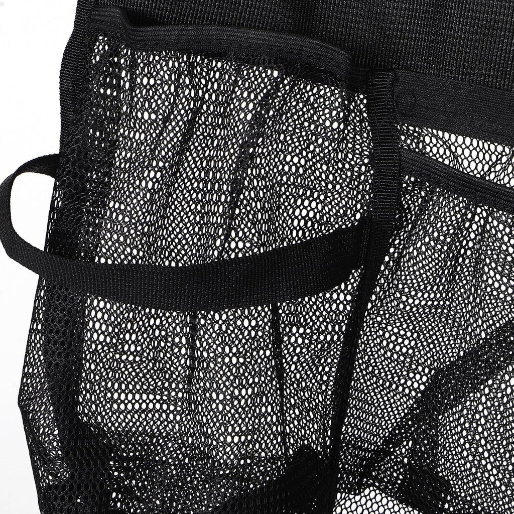 FUOYLOO Trampoline Shoes Bag: Mesh Pocket for Glasses/Water Bottle - Hanging Trampoline Poolside Sundries Holder for Pool Use, Fast Drying & Breathable Fabric, 24x20 Inch